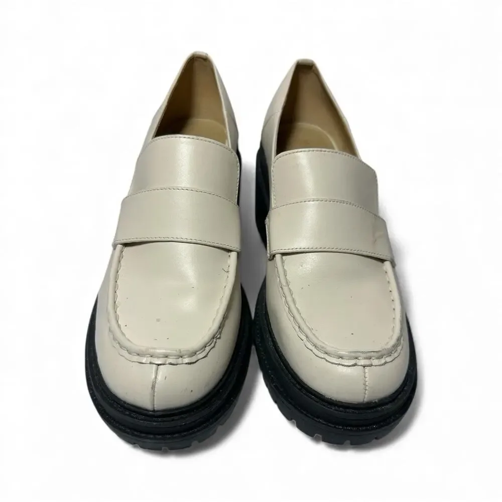 Michael Kors Women's Rocco Slip-On Platform Heeled Loafer, Light Cream, 8.5 Lug - Picture 2 of 13